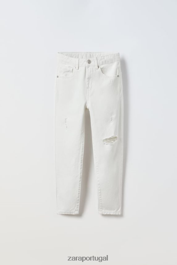 Jeans rasgado crianças Zara cru Z2080L1615 roupas