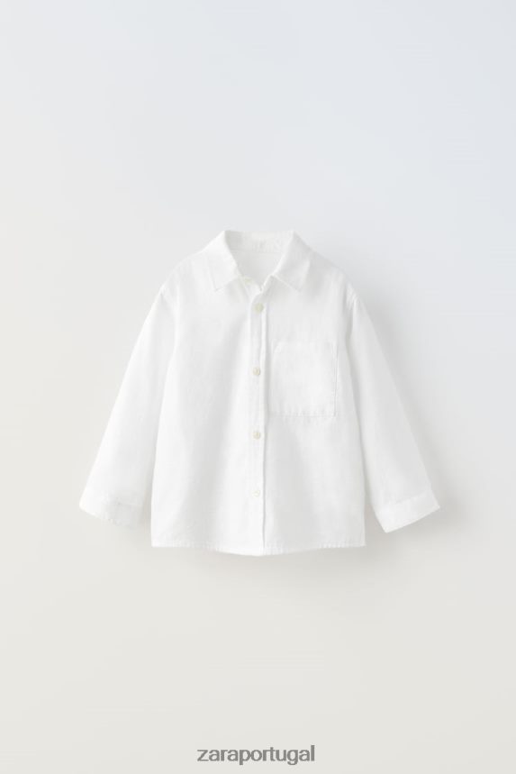 camisa básica crianças Zara branco Z2080L1605 roupas