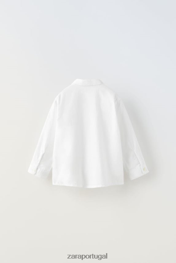 camisa básica crianças Zara branco Z2080L1605 roupas