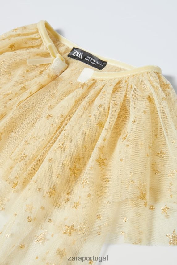 capa de fantasia de fada brilhante crianças Zara dourado Z2080L1595 roupas
