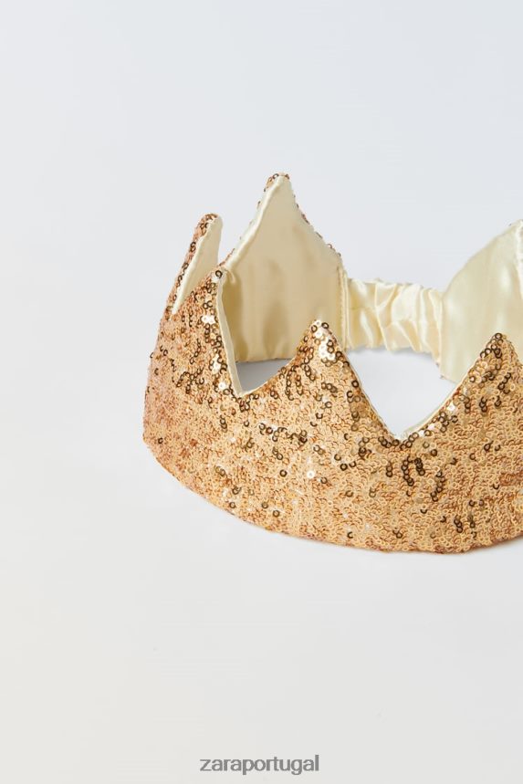 coroa de fantasia de lantejoulas crianças Zara dourado Z2080L1597 roupas