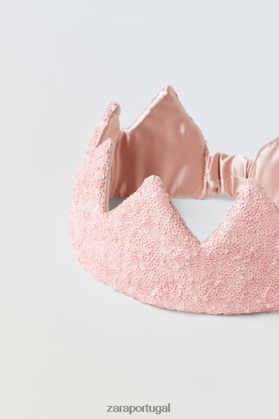 coroa de fantasia de lantejoulas crianças Zara rosa Z2080L1623 roupas