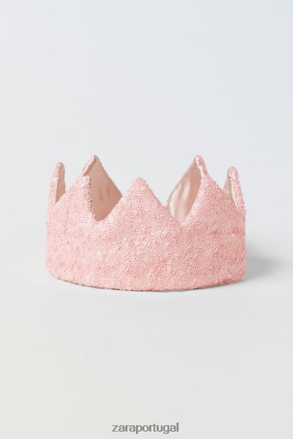 coroa de fantasia de lantejoulas crianças Zara rosa Z2080L1623 roupas