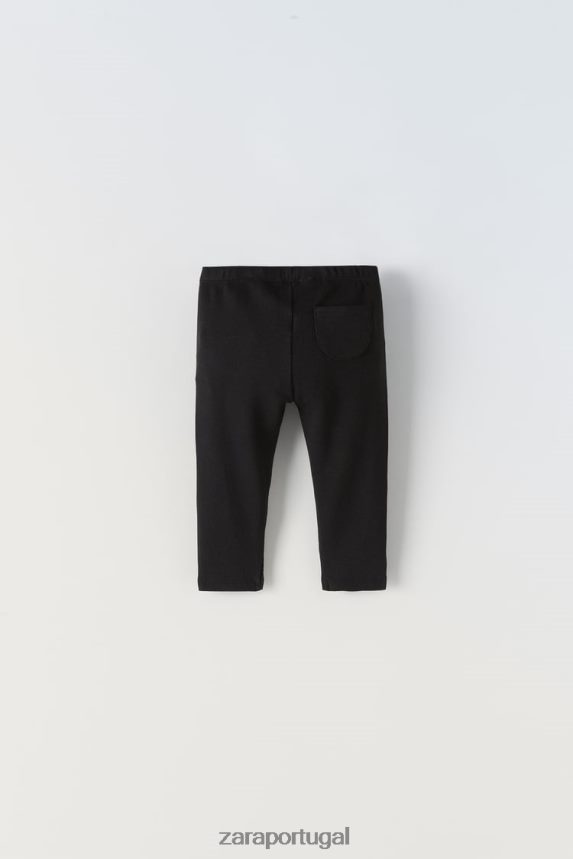 leggings com nervuras crianças Zara preto Z2080L1626 roupas