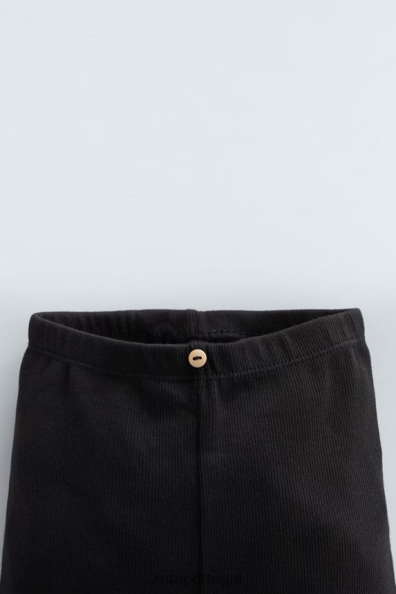 leggings com nervuras crianças Zara preto Z2080L1626 roupas