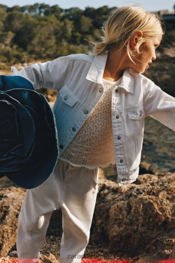 o autêntico jeans crianças Zara branco Z2080L1619 roupas