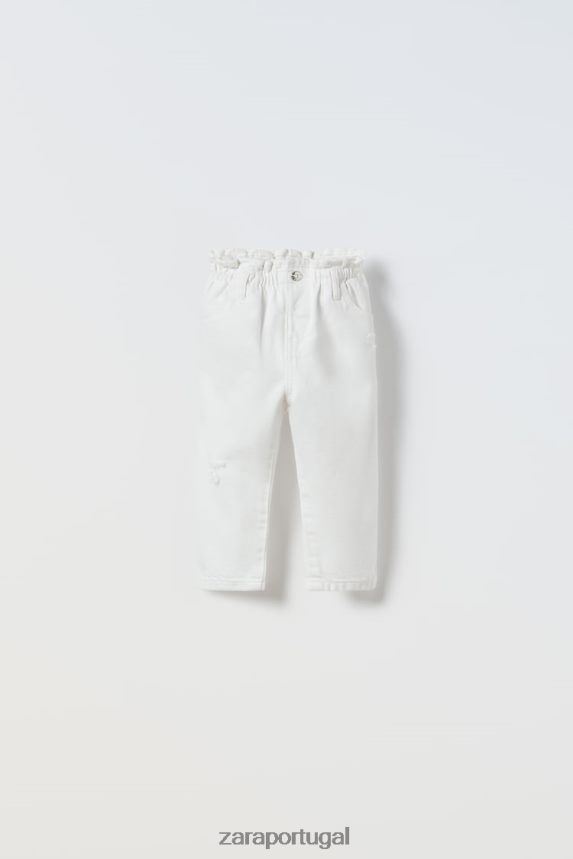 o autêntico jeans crianças Zara branco Z2080L1619 roupas