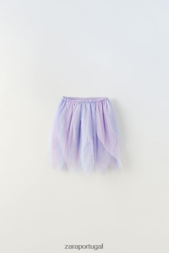 saia de fantasia de tule crianças Zara malva Z2080L1608 roupas