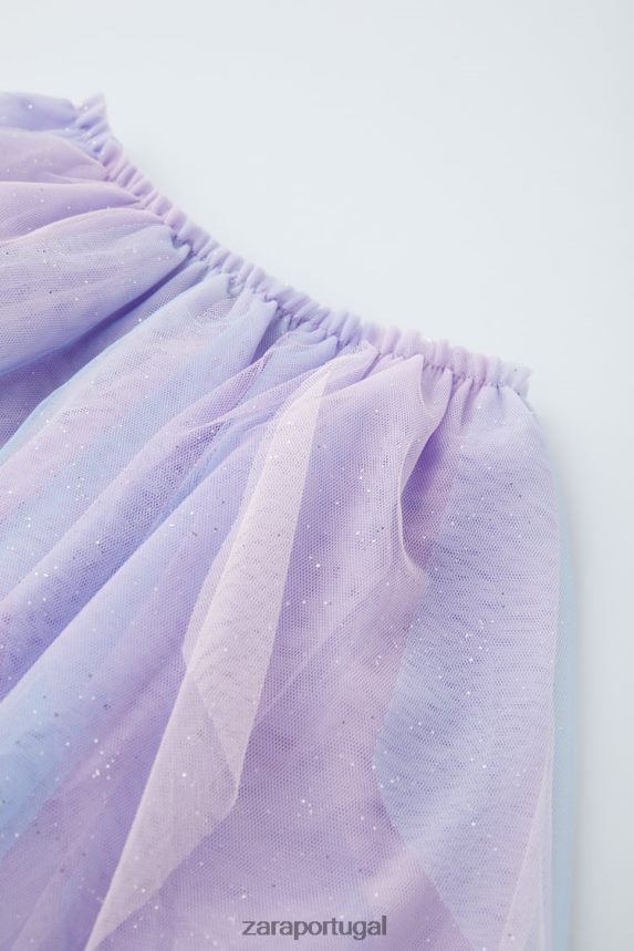 saia de fantasia de tule crianças Zara malva Z2080L1608 roupas