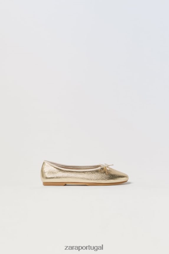 sapatilhas metálicas crianças Zara ouro Z2080L1598 calçados