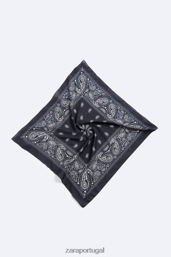 bandana estampa paisley homens Zara azul-marinho Z2080L1393 acessórios