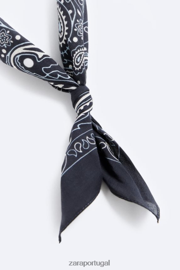 bandana estampa paisley homens Zara azul-marinho Z2080L1393 acessórios