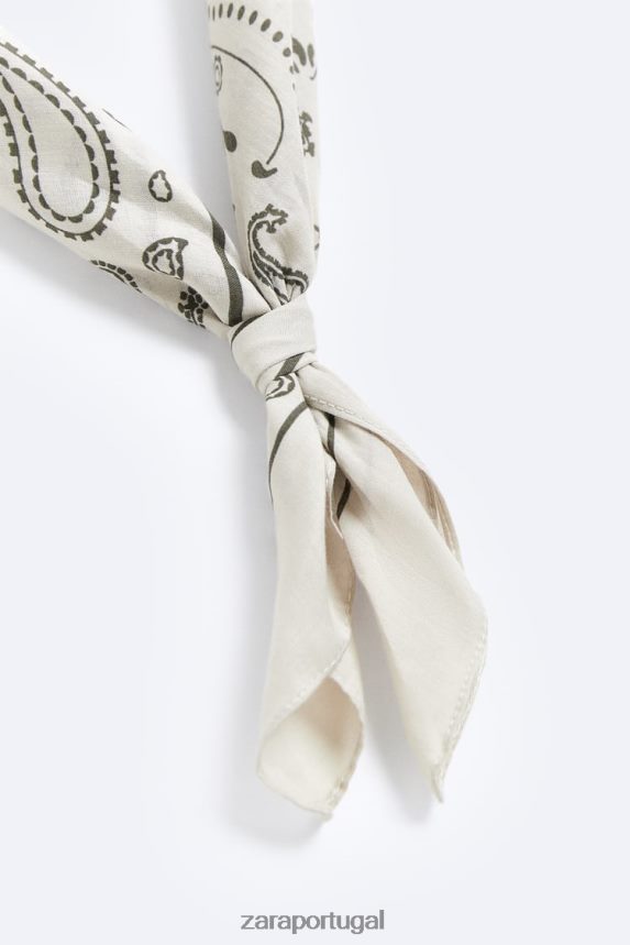 bandana estampa paisley homens Zara cinza Z2080L1394 acessórios