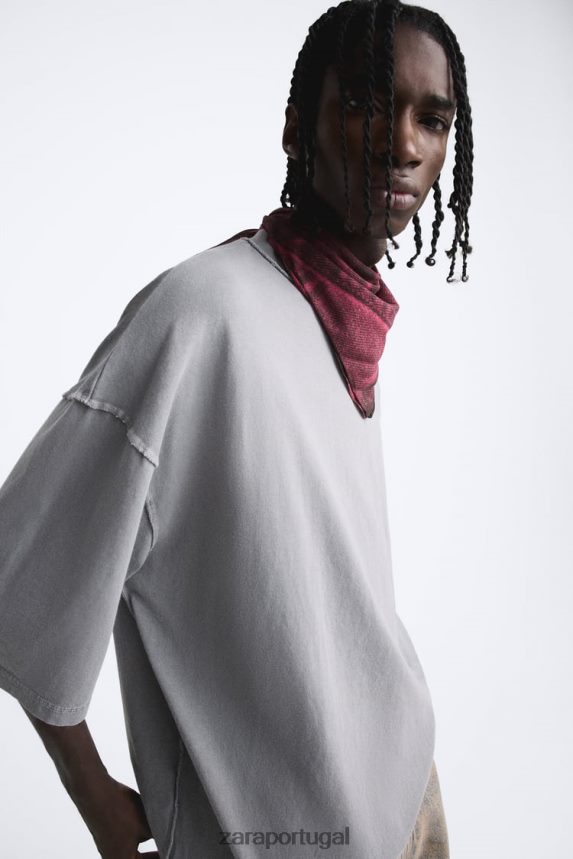 bandana estampada com efeito jeans homens Zara fúcsia Z2080L1397 acessórios