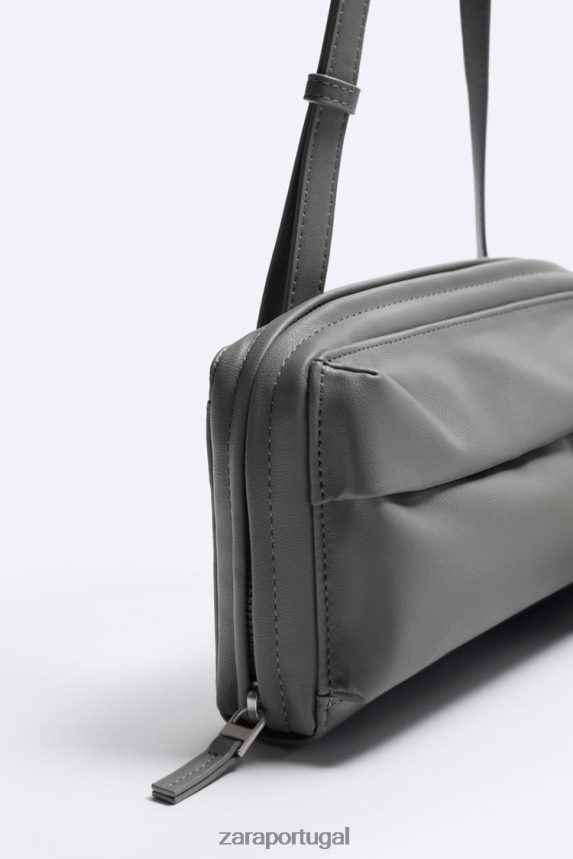 bolsa carteira transversal homens Zara verde Z2080L1306 acessórios
