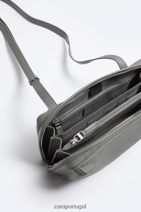 bolsa carteira transversal homens Zara verde Z2080L1306 acessórios