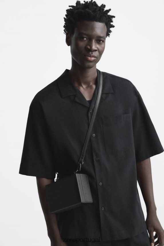 bolsa crossbody caixa rígida homens Zara preto Z2080L1311 acessórios