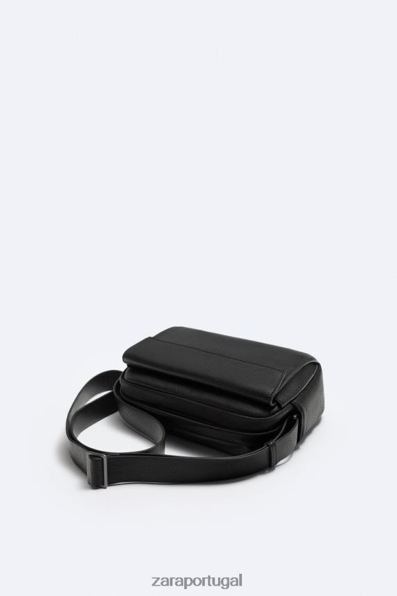 bolsa crossbody granulada homens Zara preto Z2080L1332 acessórios