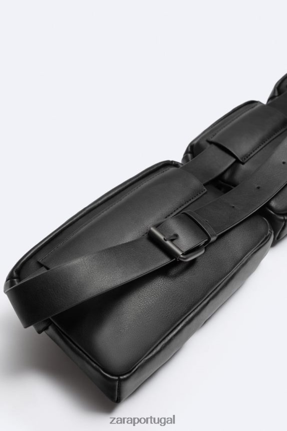 bolsa crossbody multibolso homens Zara preto Z2080L1308 acessórios