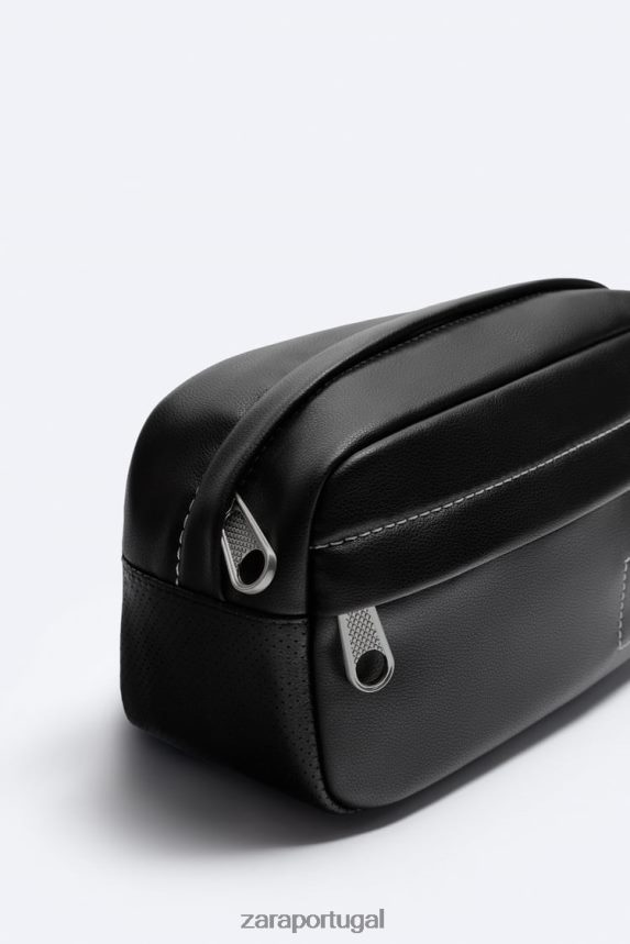 bolsa de lavagem com pesponto homens Zara preto Z2080L1321 acessórios