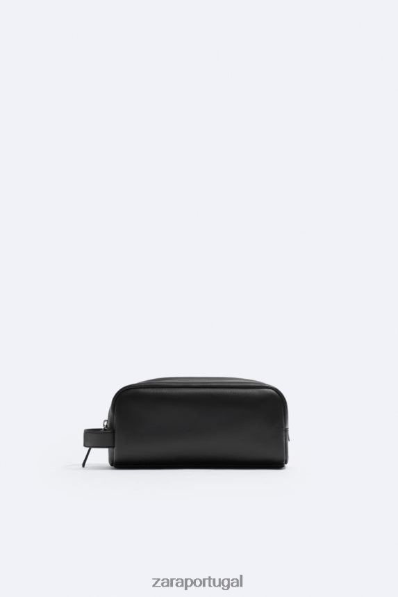 bolsa de lavagem em couro napa homens Zara preto Z2080L1284 acessórios