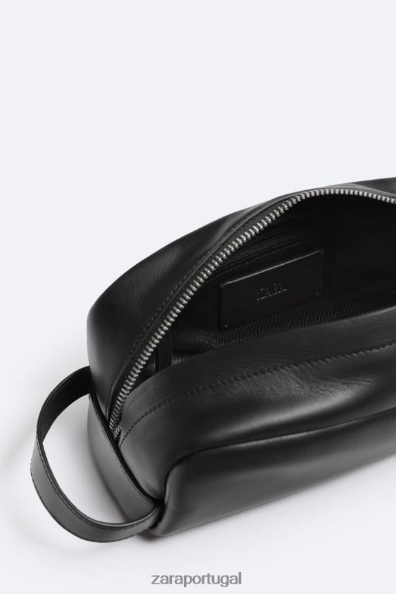 bolsa de lavagem em couro napa homens Zara preto Z2080L1284 acessórios