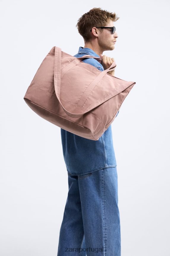 bolsa de lona homens Zara rosa Z2080L1313 acessórios