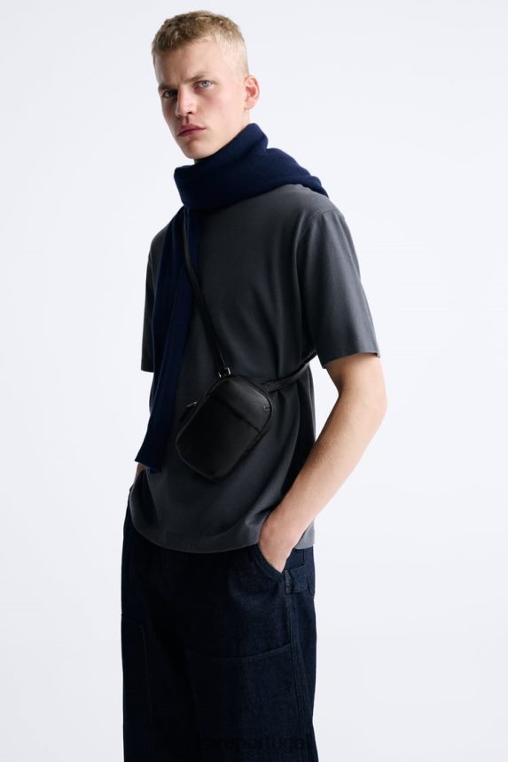 bolsa macia para telefone homens Zara preto Z2080L1309 acessórios