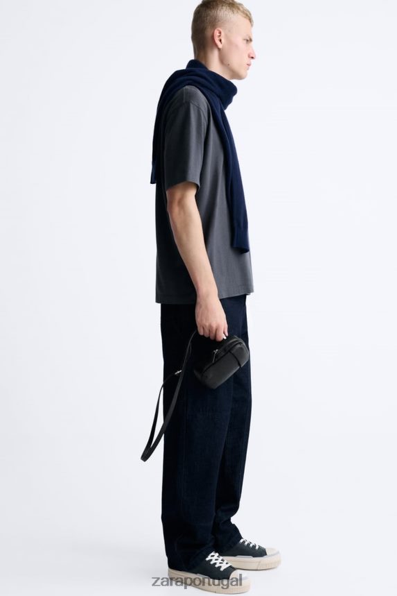 bolsa macia para telefone homens Zara preto Z2080L1309 acessórios