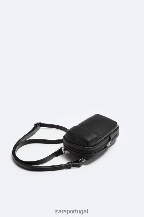 bolsa macia para telefone homens Zara preto Z2080L1309 acessórios