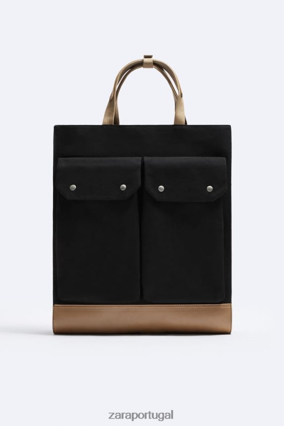 bolsa multibolso homens Zara preto Z2080L1296 acessórios
