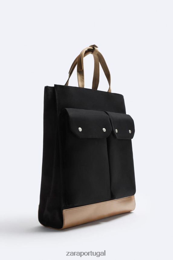 bolsa multibolso homens Zara preto Z2080L1296 acessórios