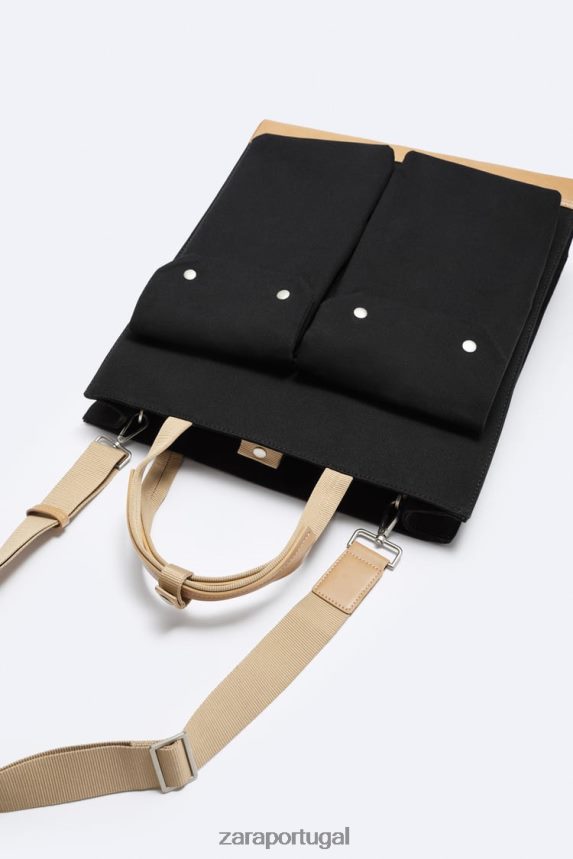 bolsa multibolso homens Zara preto Z2080L1296 acessórios