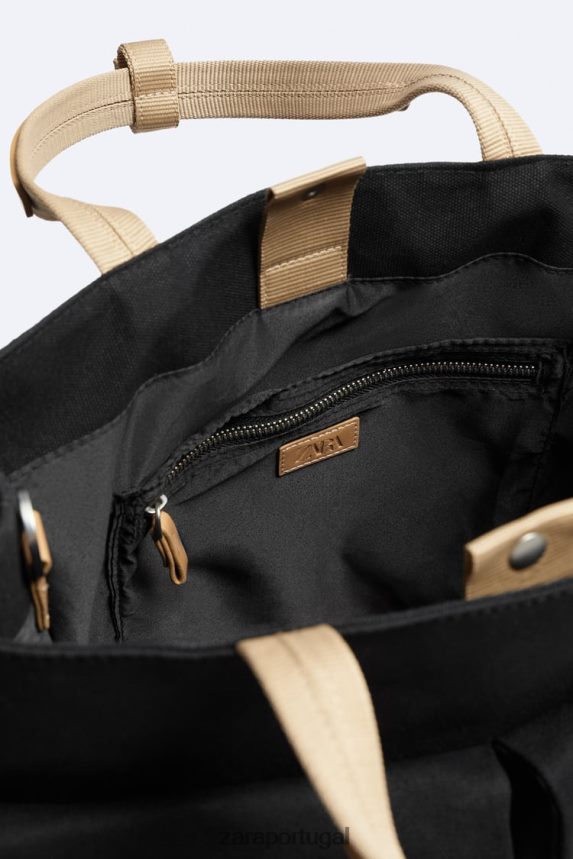 bolsa multibolso homens Zara preto Z2080L1296 acessórios