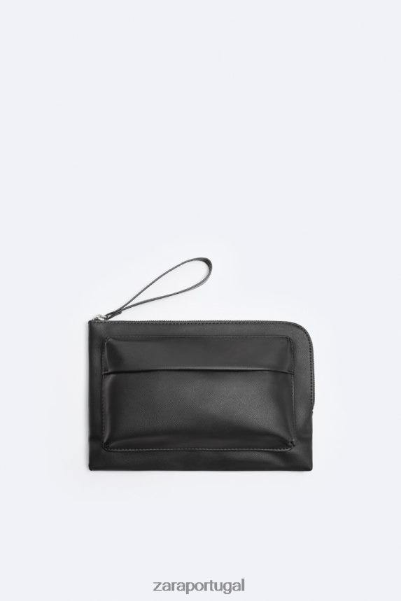 bolsa texturizada homens Zara preto Z2080L1310 acessórios