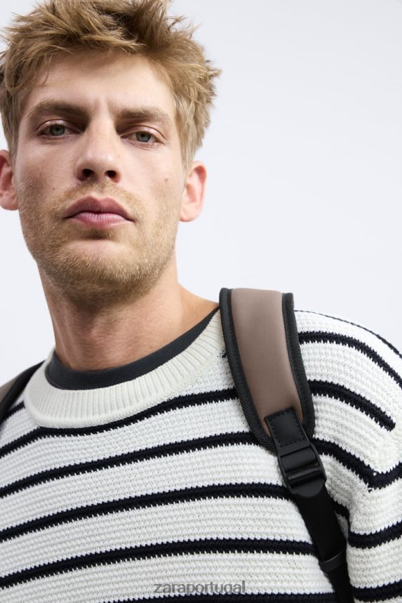mochila com aba emborrachada homens Zara marrom arenoso Z2080L1347 acessórios