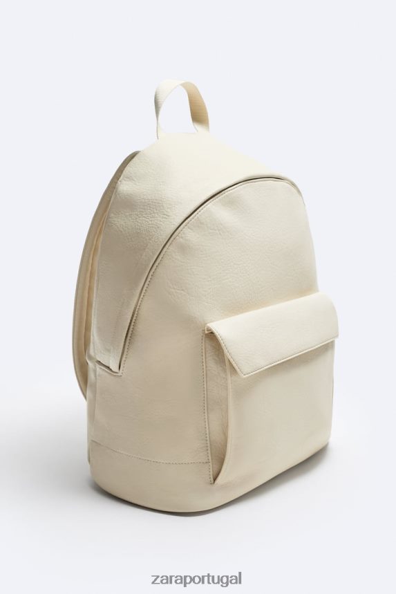 mochila com aba granulada homens Zara osso branco Z2080L1315 acessórios