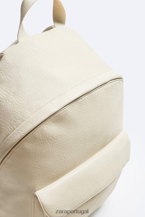 mochila com aba granulada homens Zara osso branco Z2080L1315 acessórios