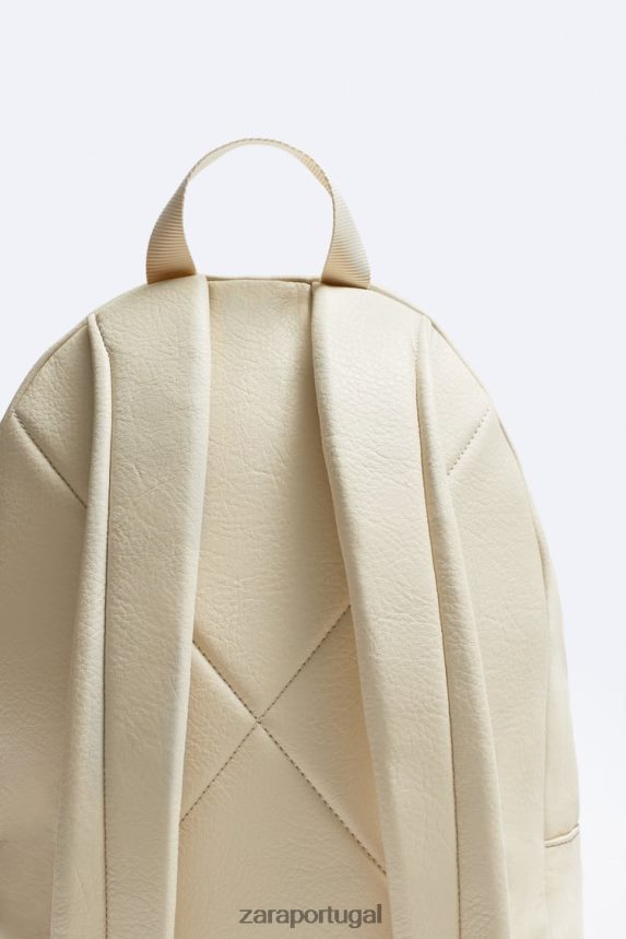 mochila com aba granulada homens Zara osso branco Z2080L1315 acessórios