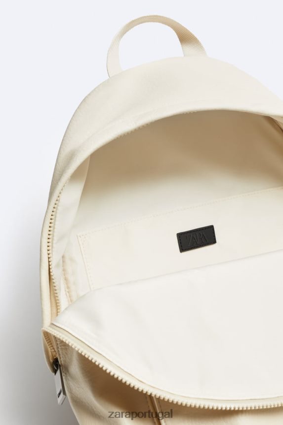 mochila com aba granulada homens Zara osso branco Z2080L1315 acessórios
