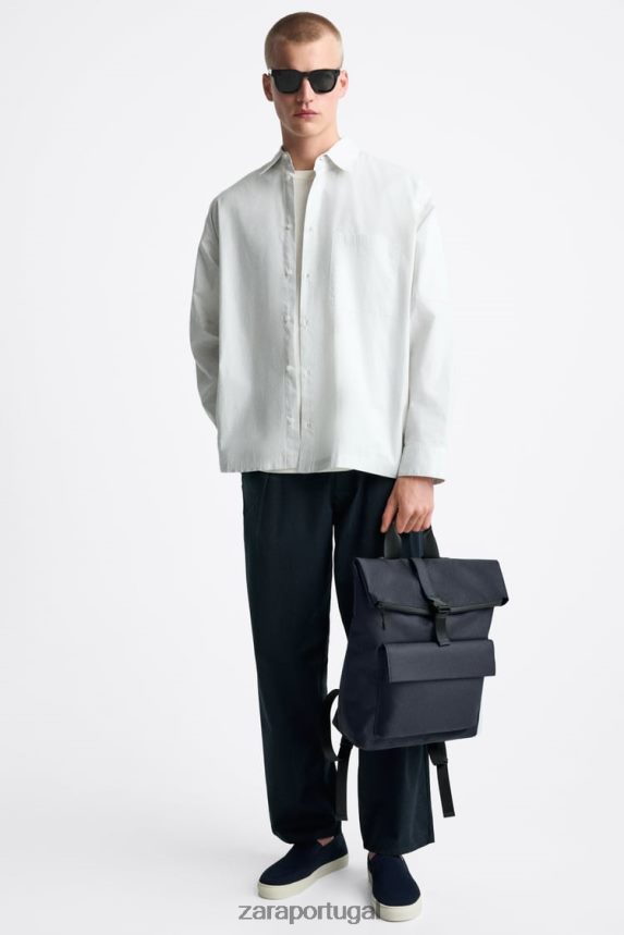 mochila com aba homens Zara azul Z2080L1348 acessórios