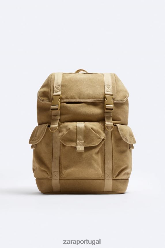 mochila de lona exploradora homens Zara original Z2080L1320 acessórios