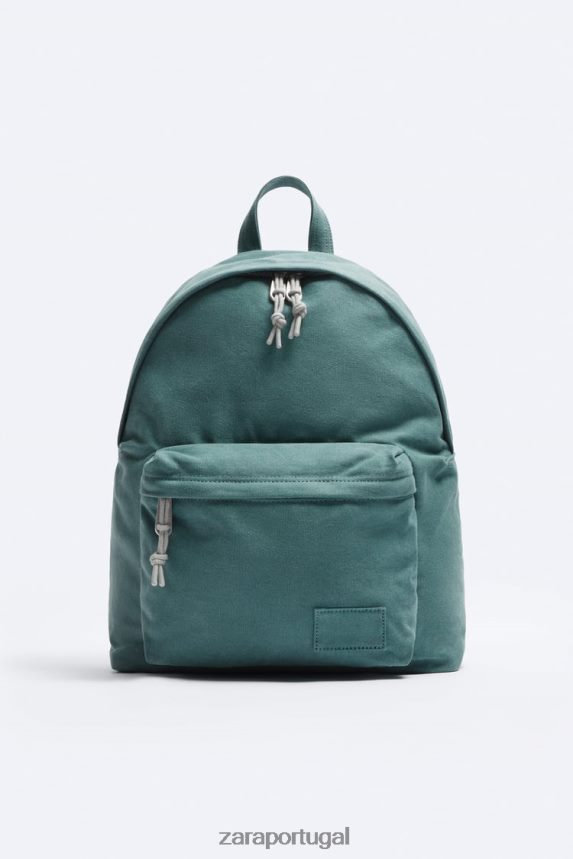 mochila de lona lavada homens Zara verde Z2080L1294 acessórios