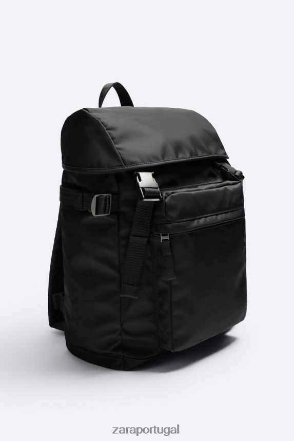 mochila de náilon homens Zara preto Z2080L1319 acessórios