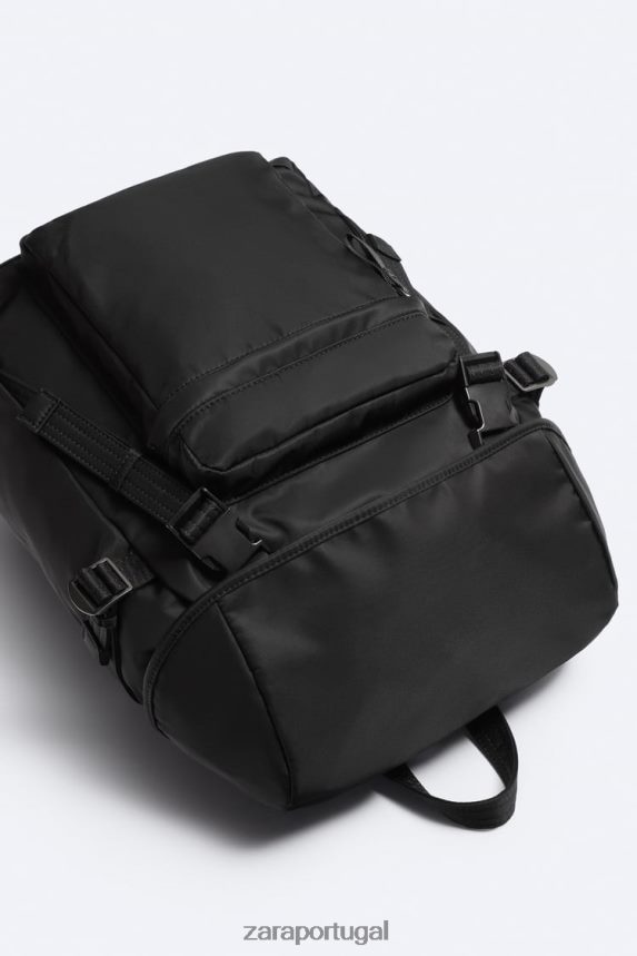 mochila de náilon homens Zara preto Z2080L1319 acessórios