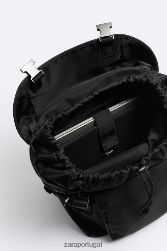 mochila de náilon homens Zara preto Z2080L1319 acessórios