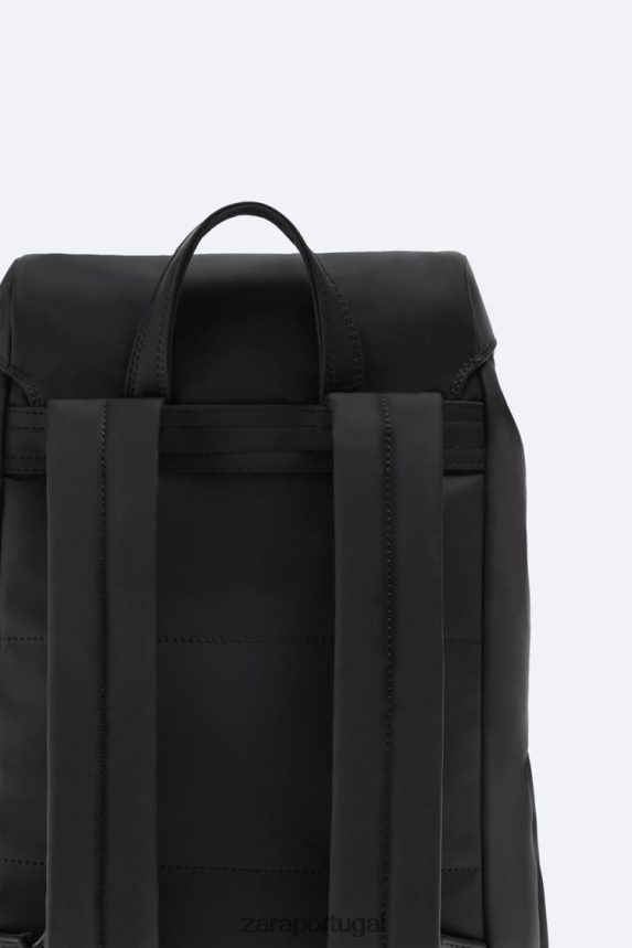 mochila exploradora emborrachada homens Zara preto Z2080L1316 acessórios