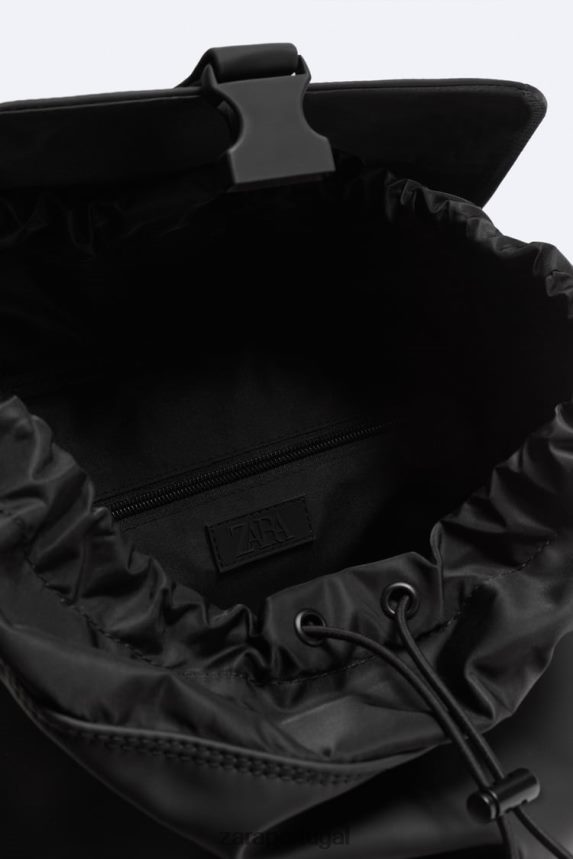 mochila exploradora emborrachada homens Zara preto Z2080L1316 acessórios