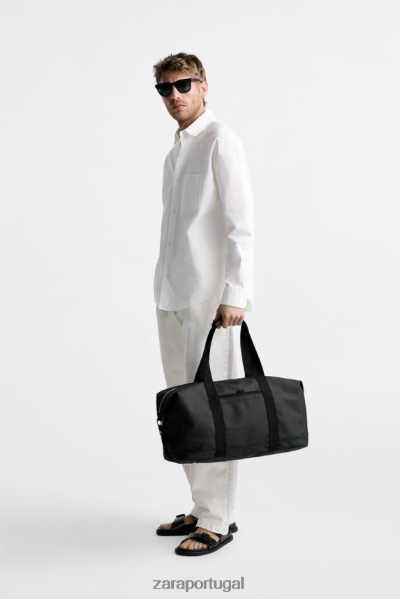 mochila texturizada homens Zara preto Z2080L1288 acessórios