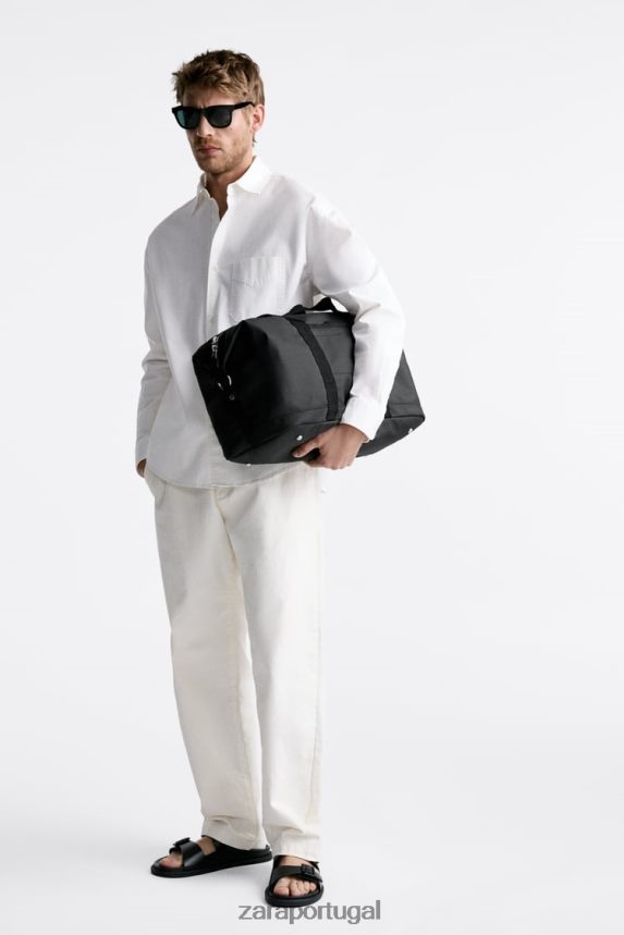 mochila texturizada homens Zara preto Z2080L1288 acessórios